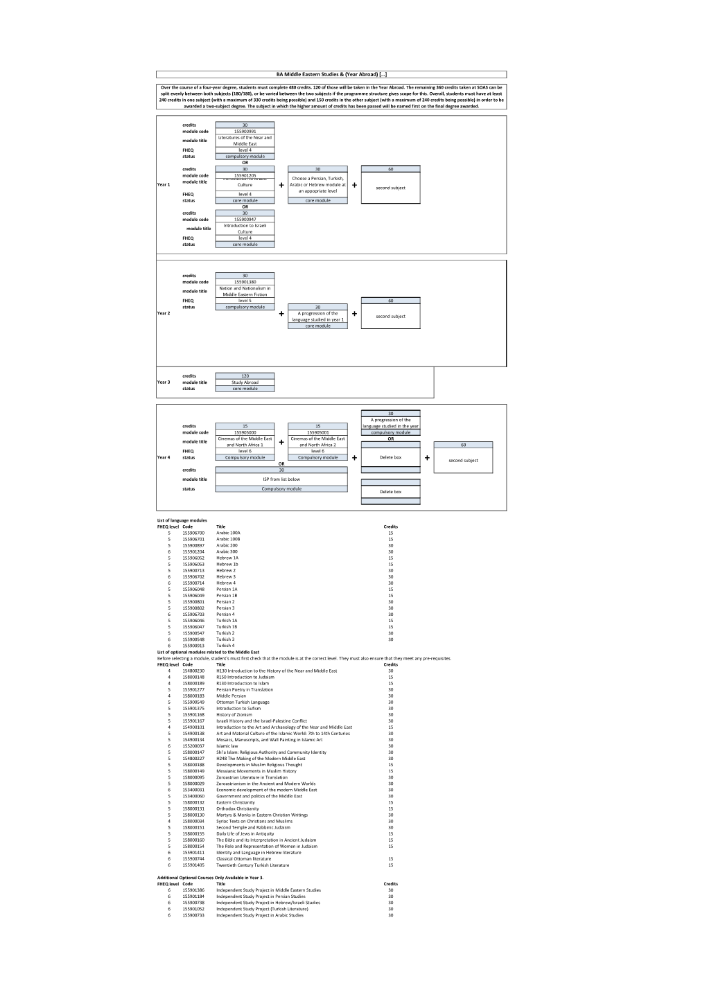 BA Middle Eastern Studies & (Year Abroad)