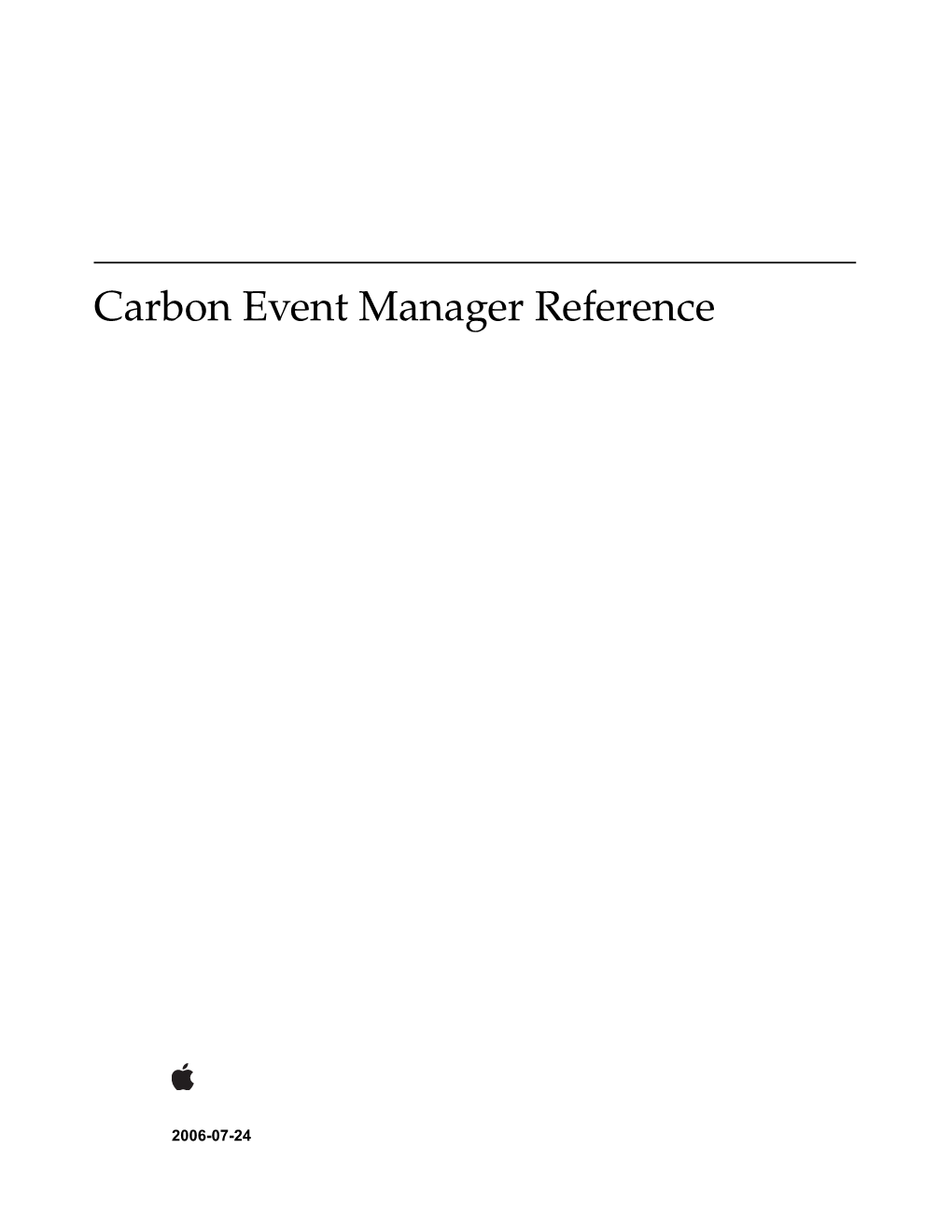 Carbon Event Manager Reference