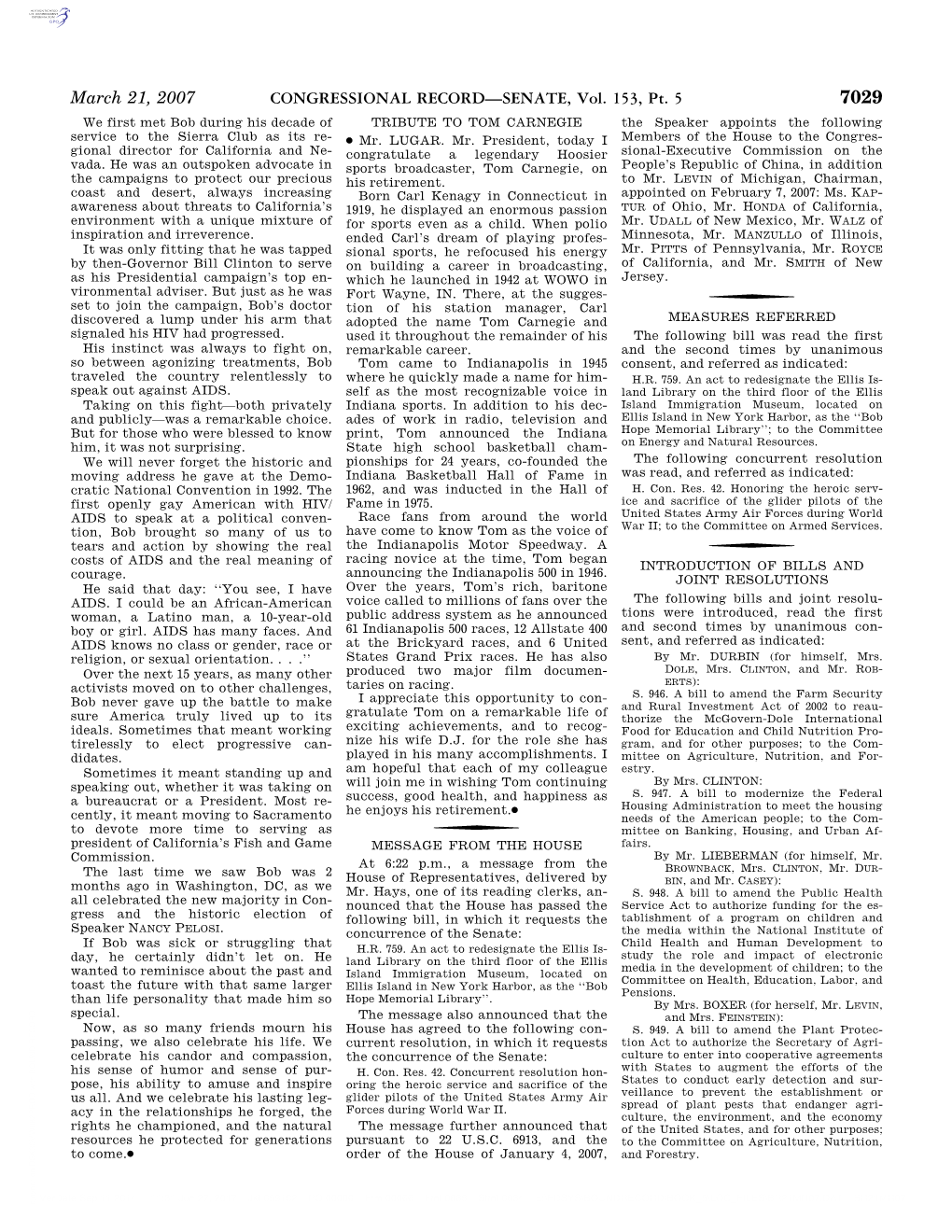 CONGRESSIONAL RECORD—SENATE, Vol. 153, Pt