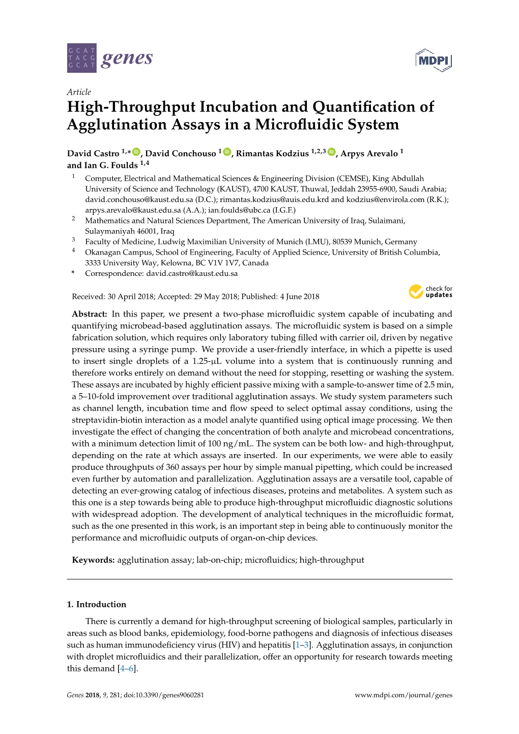 High-Throughput Incubation and Quantification of Agglutination