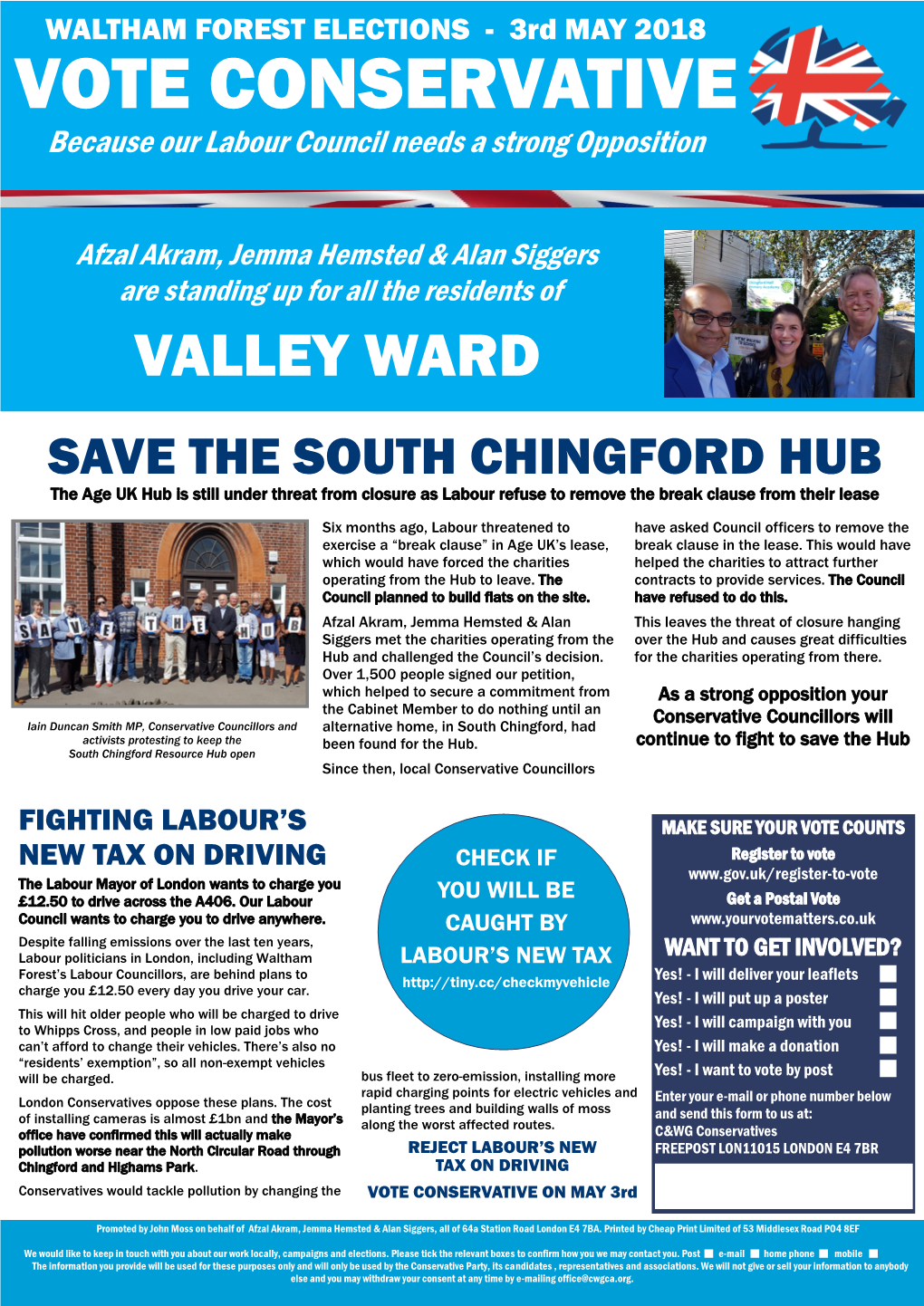 VALLEY WARD SAVE the SOUTH CHINGFORD HUB the Age UK Hub Is Still Under Threat from Closure As Labour Refuse to Remove the Break Clause from Their Lease