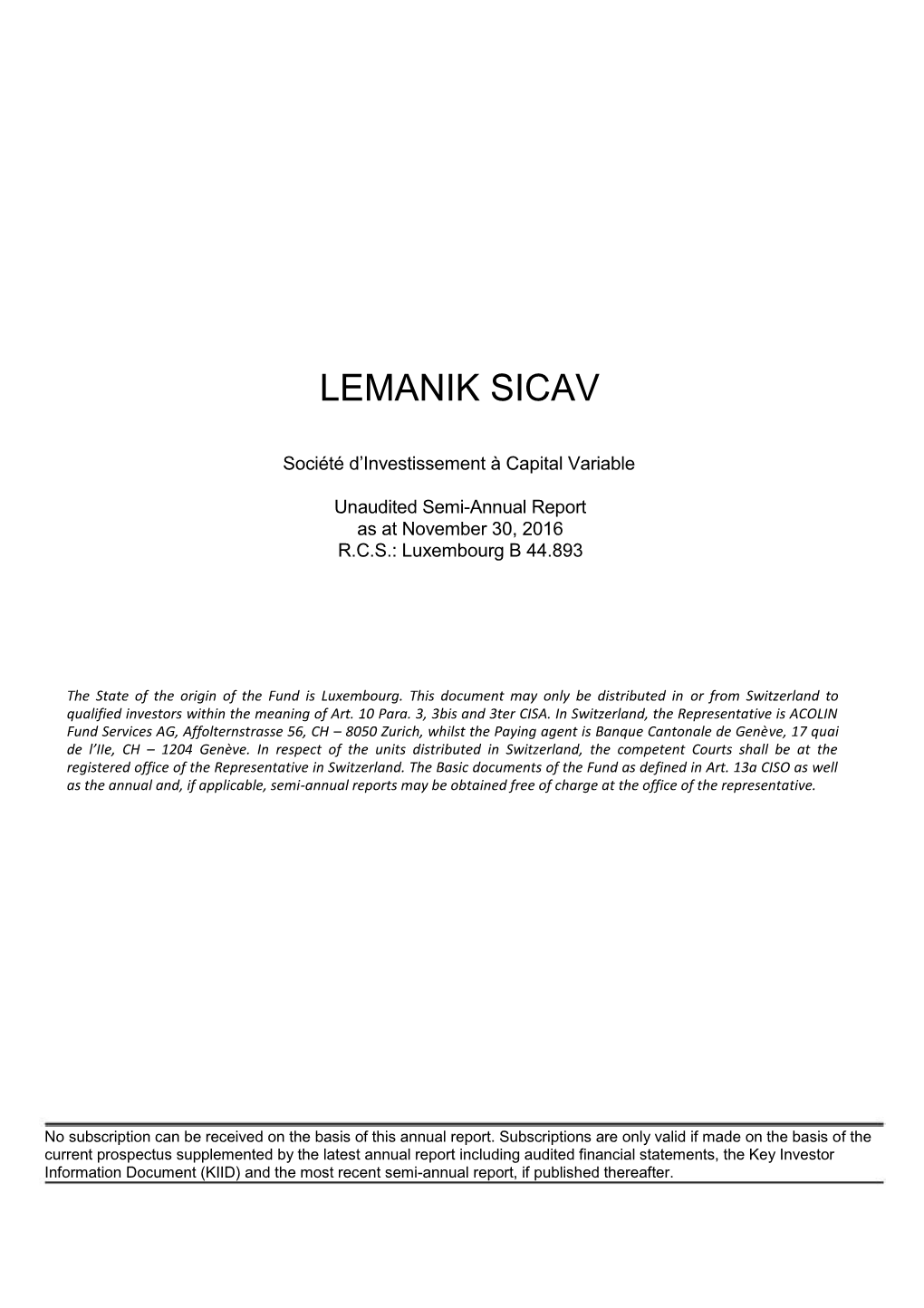 Lemanik Sicav