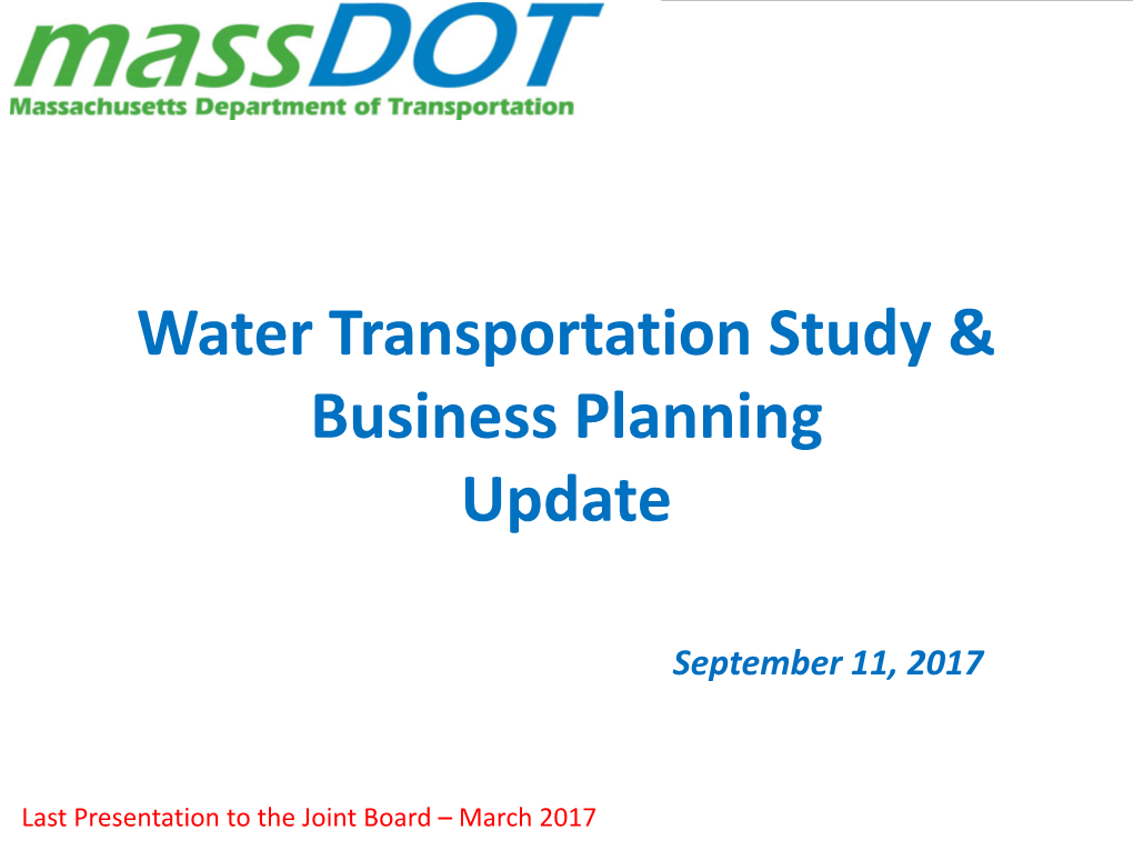 Water Transportation Update 09-11-17