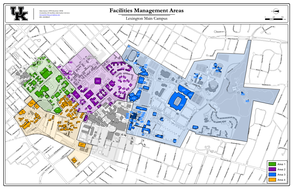 Facilities Management Areas Geospatial.Requests@Uky.Edu REV: 20190619 0 400 800 Lexington Main Campus Feet