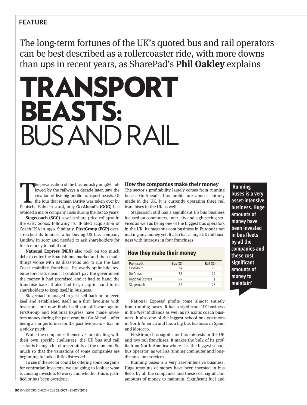 Transport Beasts: Bus and Rail