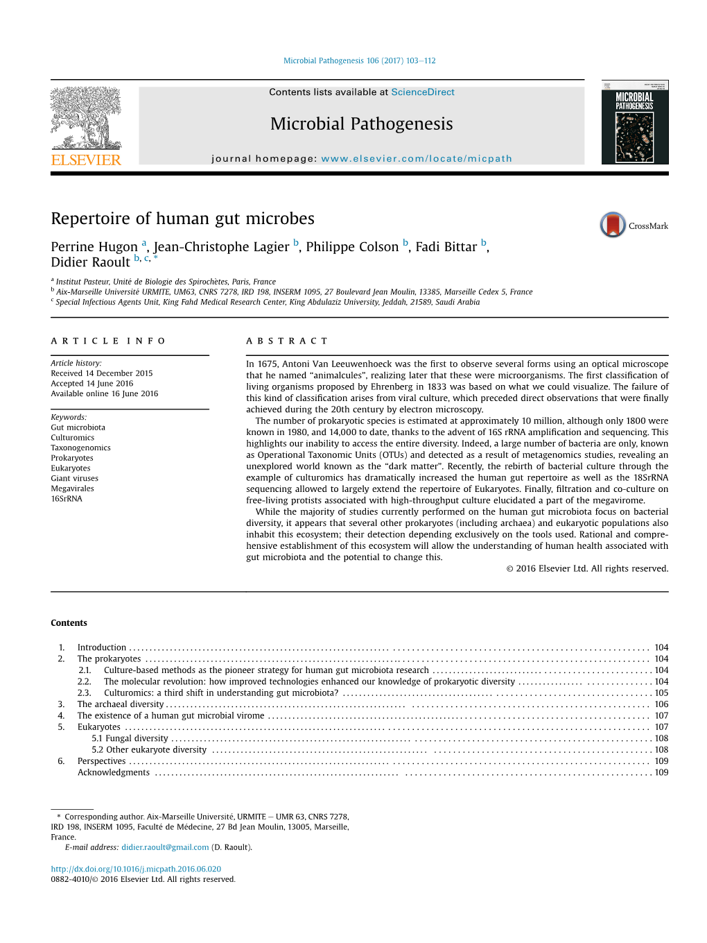 Repertoire of Human Gut Microbes