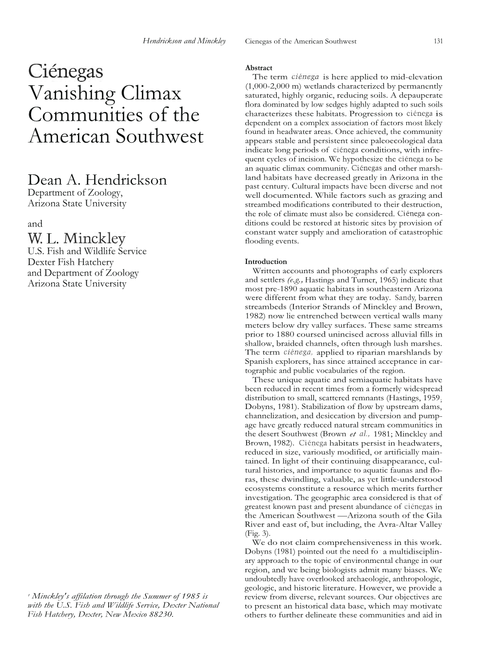 Vanishing Climax Communities of the American Southwest