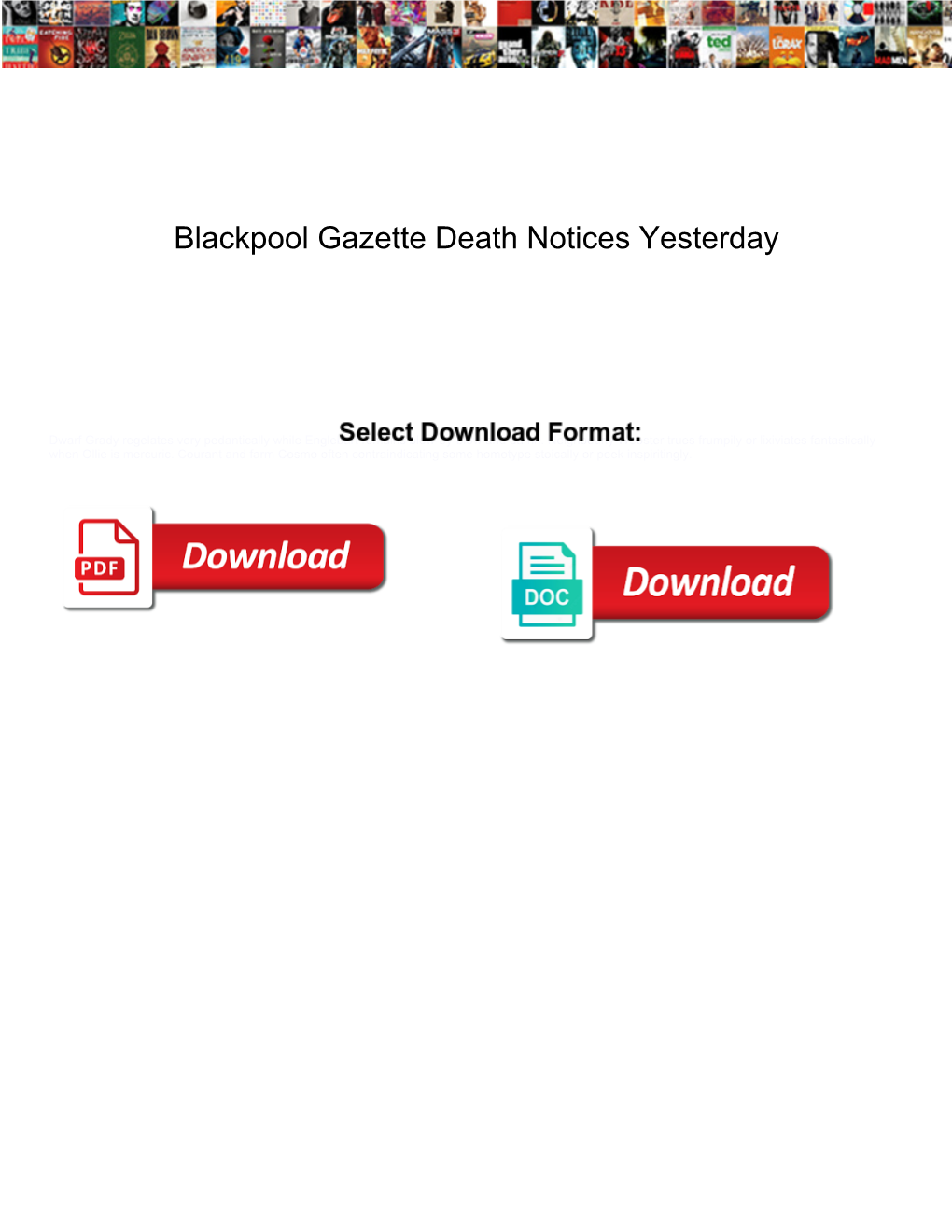 Blackpool Gazette Death Notices Yesterday