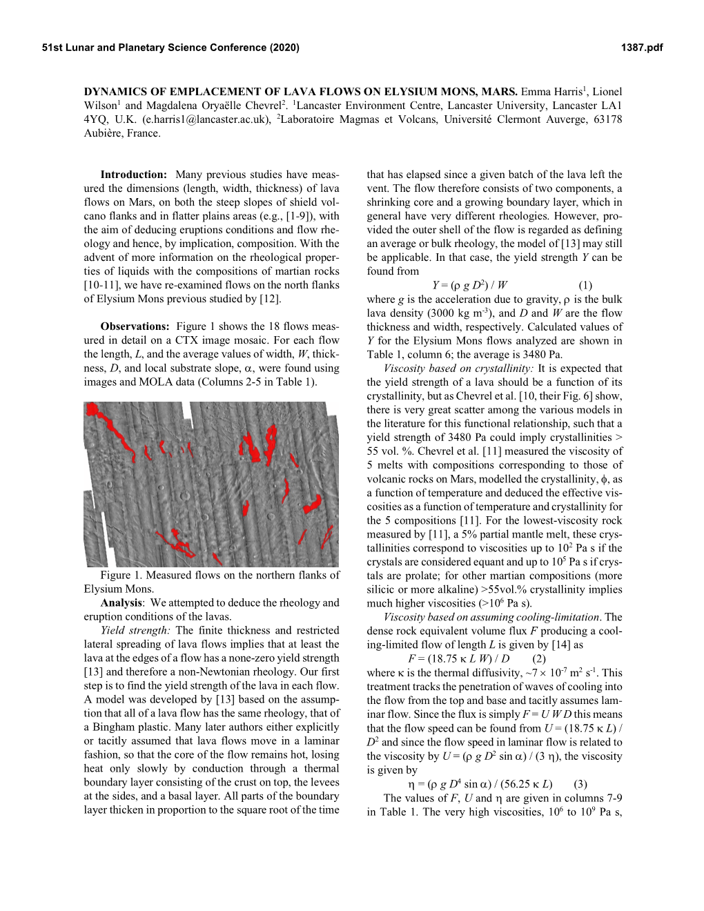 Dynamics of Emplacement of Lava Flows on Elysium Mons, Mars