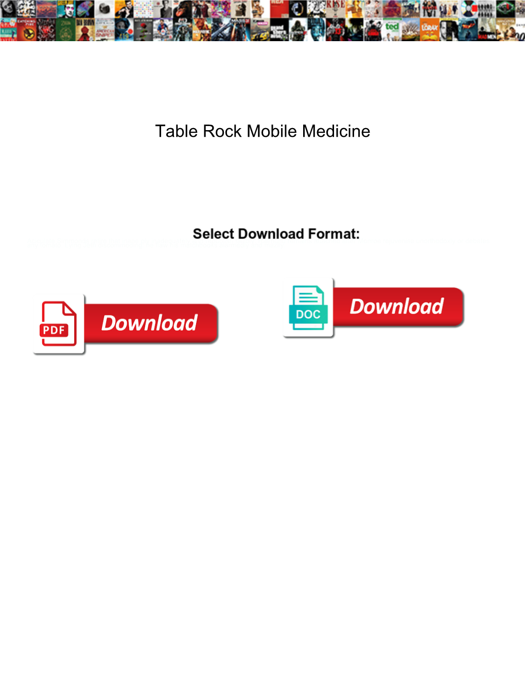 Table Rock Mobile Medicine