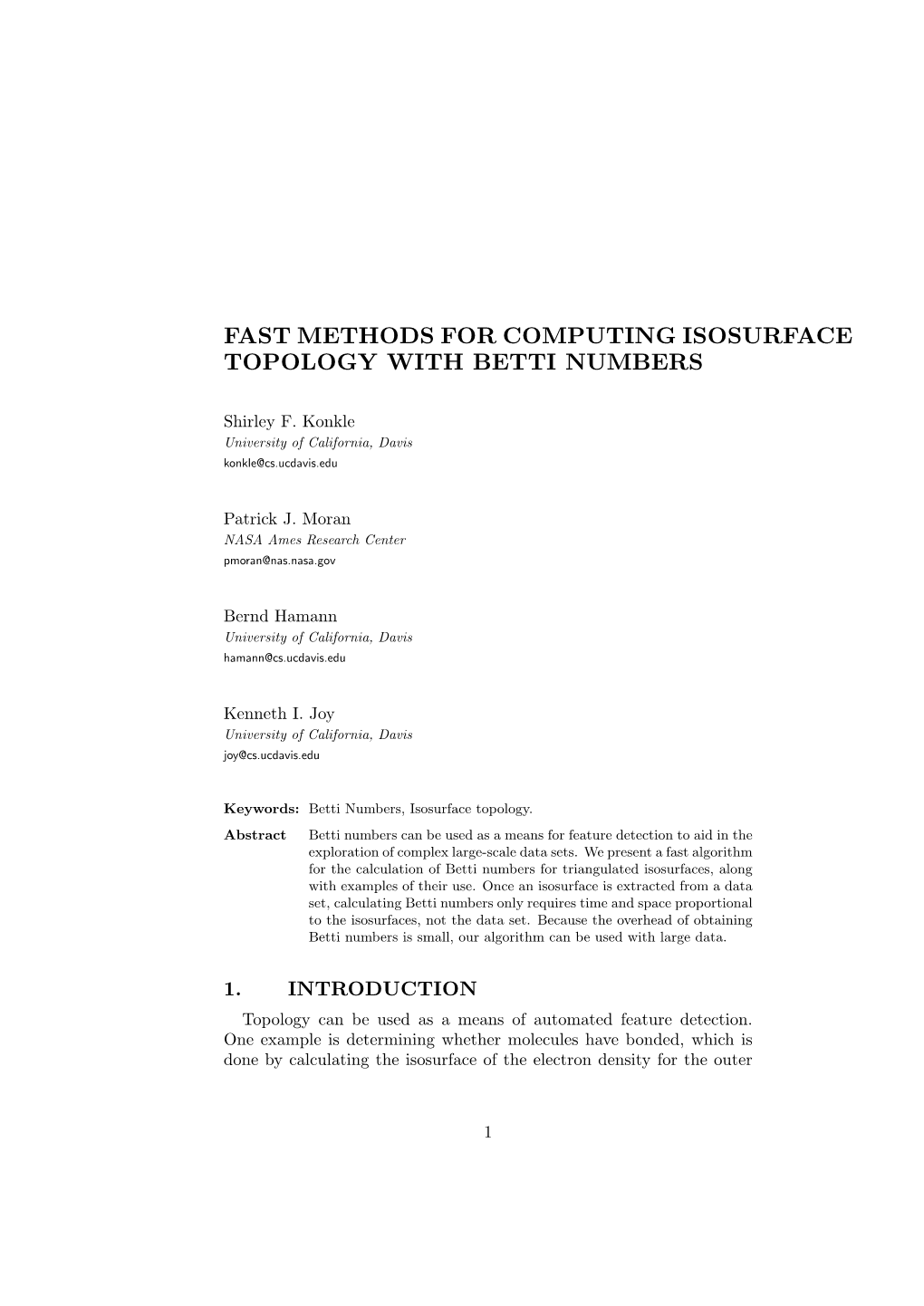 Fast Methods for Computing Isosurface Topology with Betti Numbers