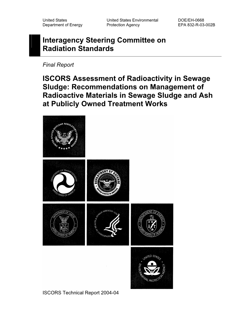 Recommendations on Management of Radioactive Materials in Sewage Sludge and Ash at Publicly Owned Treatment Works