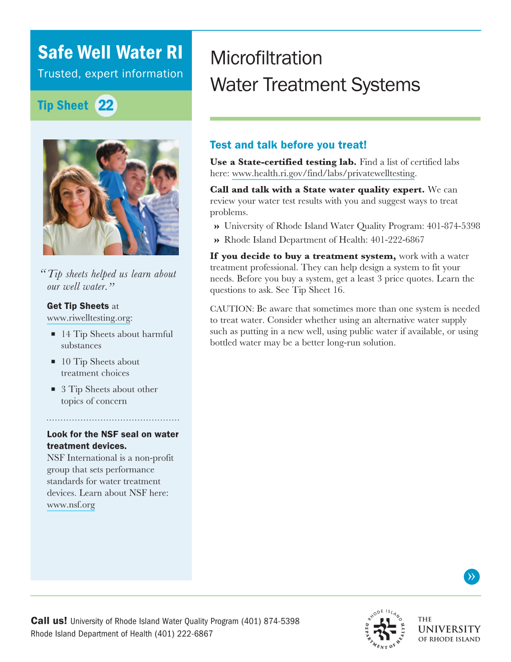 Microfiltration Water Treatment Systems Tip Sheet 22