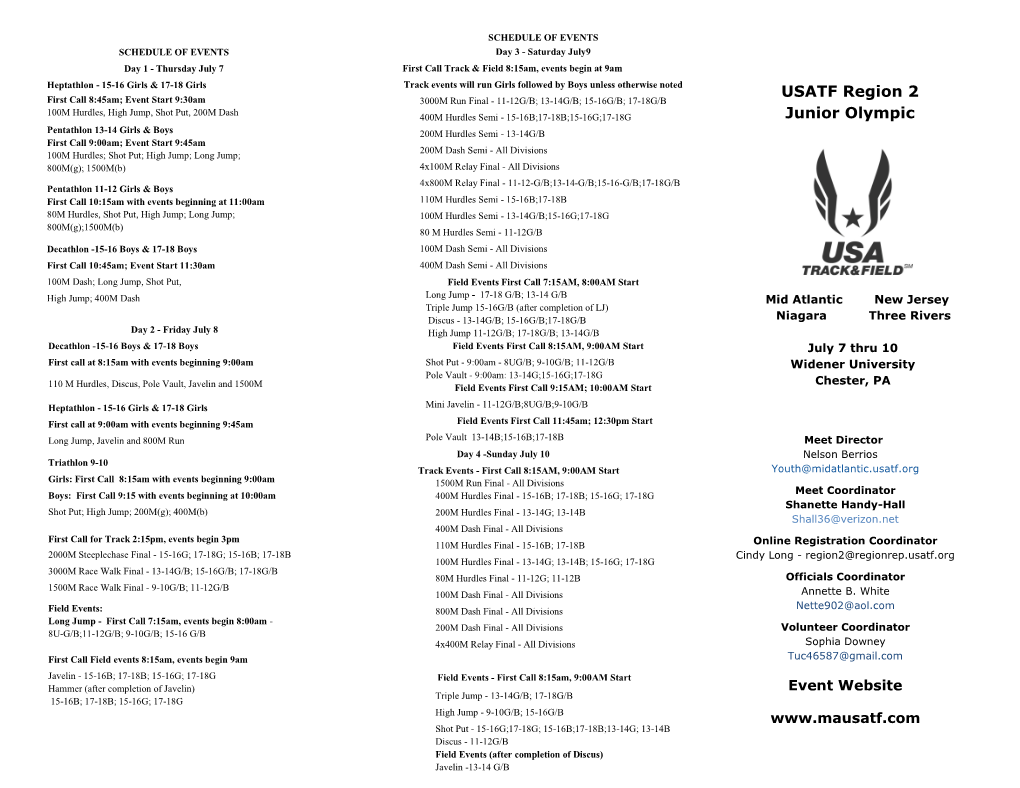 USATF Region 2 Junior Olympic Championship