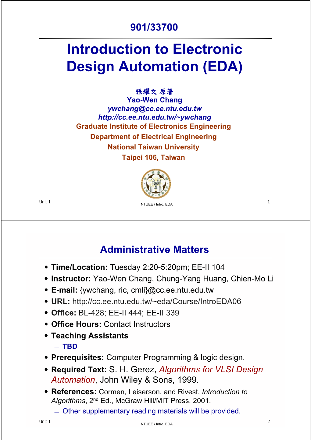 Introduction to Electronic Design Automation (EDA)