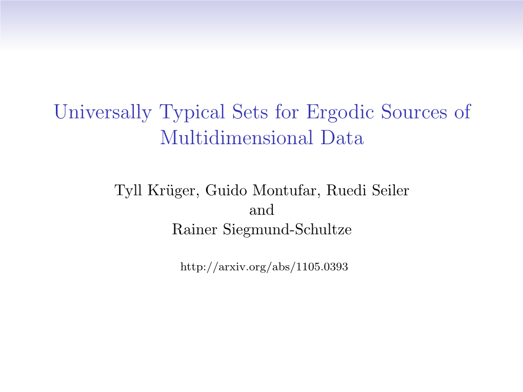 Universally Typical Sets for Ergodic Sources of Multidimensional Data