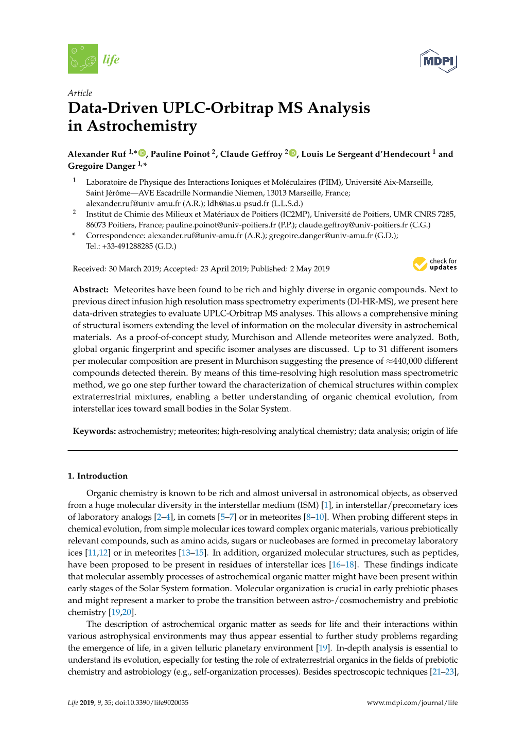 Data-Driven UPLC-Orbitrap MS Analysis in Astrochemistry