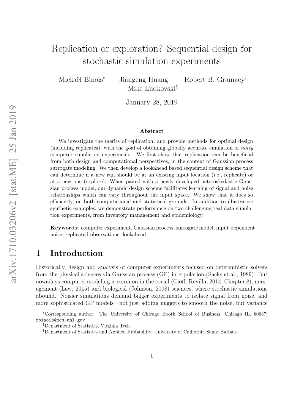 Replication Or Exploration? Sequential Design for Stochastic Simulation Experiments