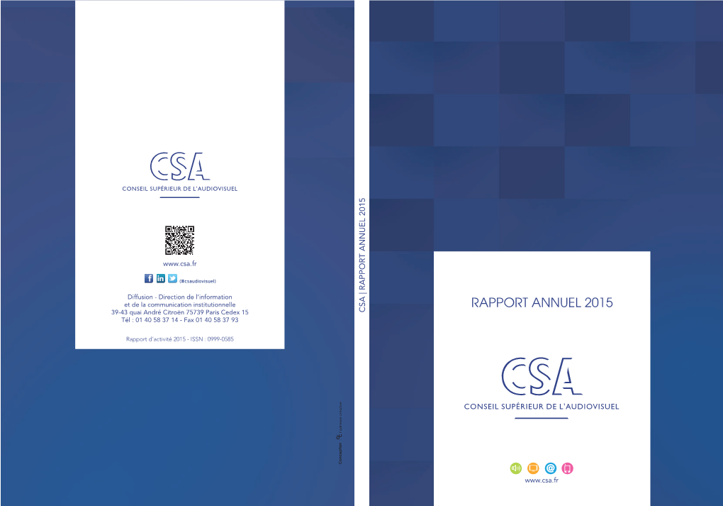 Rapport Annuel 2015 Rappor T Www Annuel .Csa.Fr 2015 Rapportannuel 2015