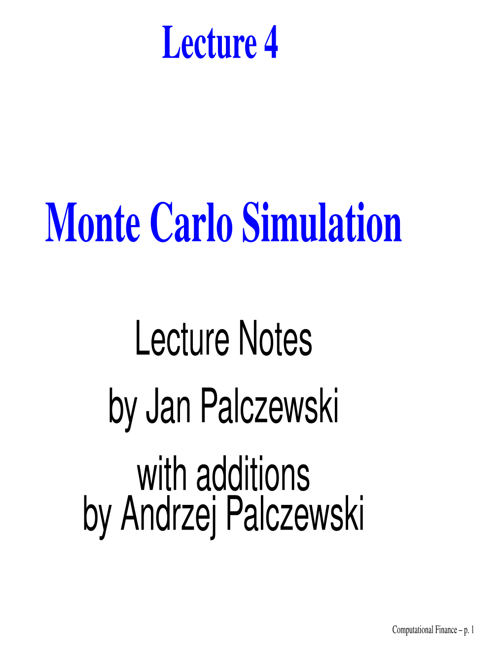 Monte Carlo Simulation