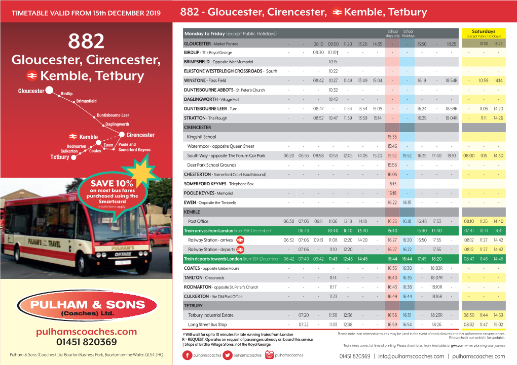 882 - Gloucester, Cirencester, Kemble, Tetbury