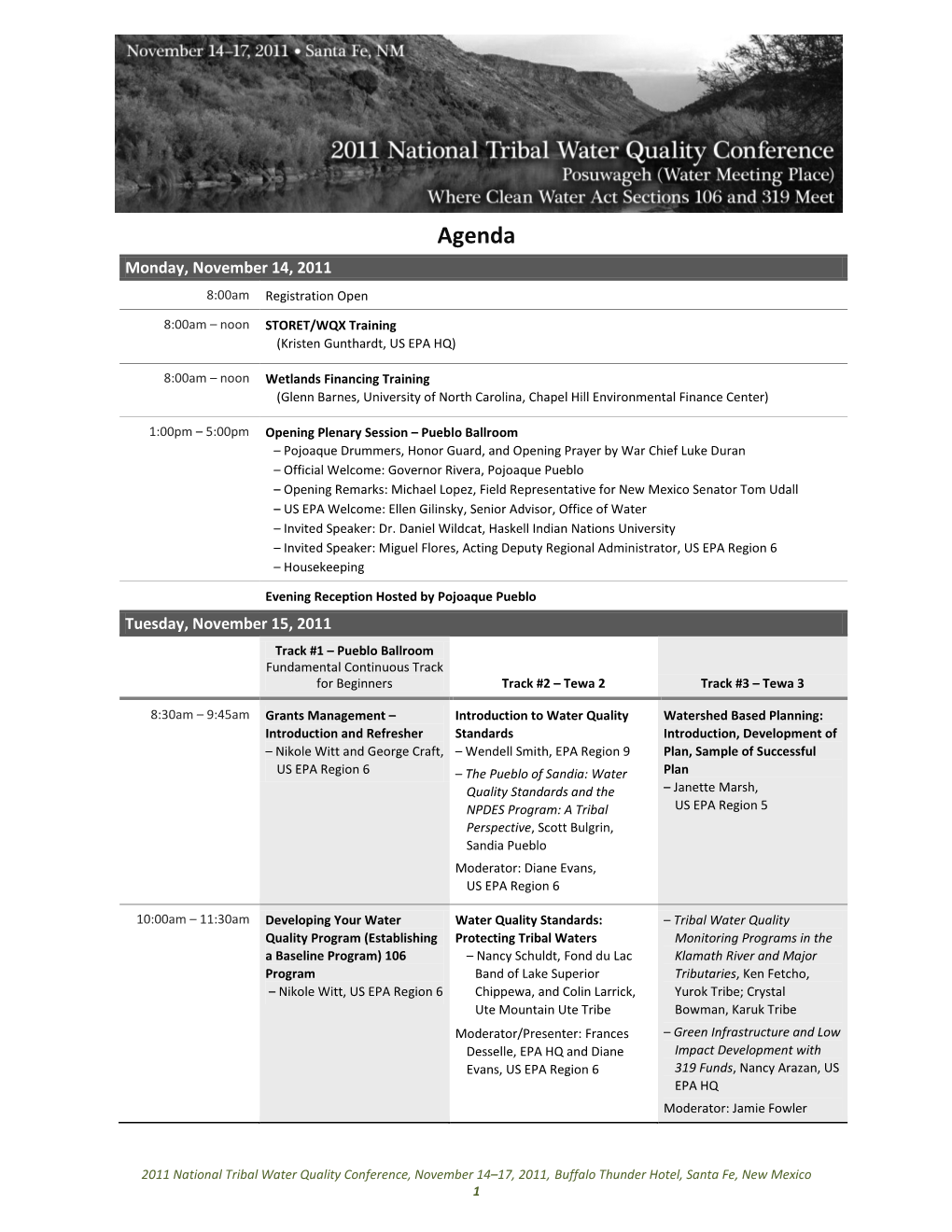 2011 Tribal WQ Conference Final Agenda