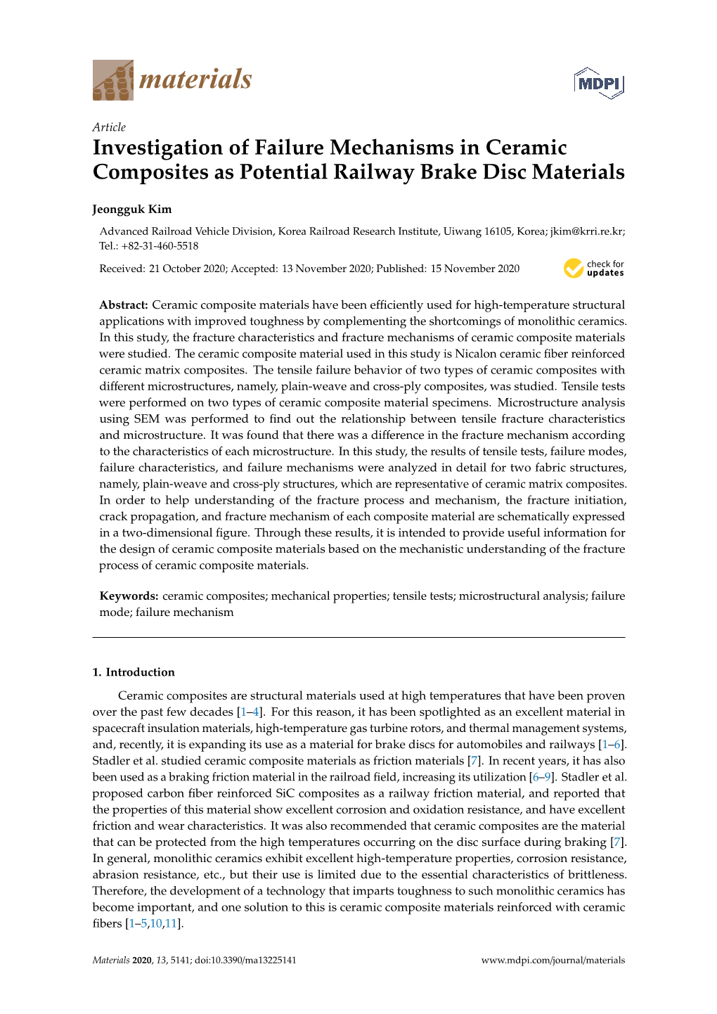 Investigation of Failure Mechanisms in Ceramic Composites As Potential Railway Brake Disc Materials