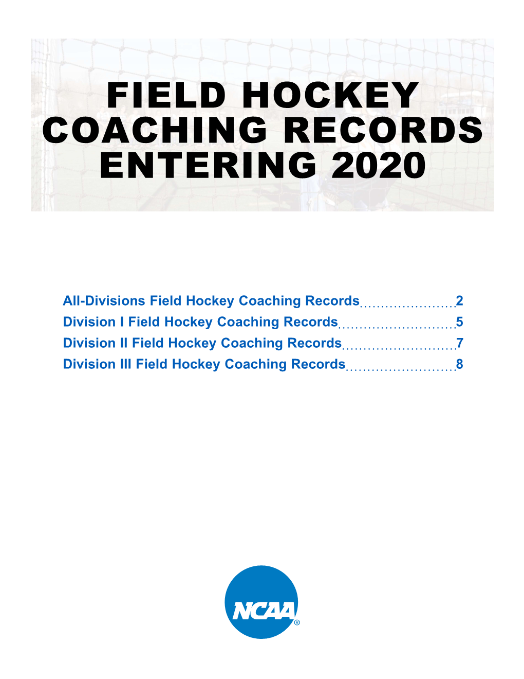 Coaching Records Entering 2020