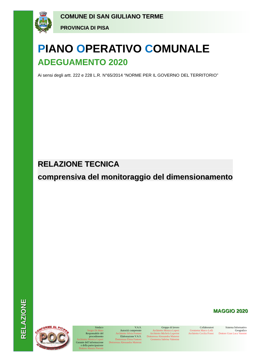 Piano Operativo Comunale Adeguamento 2020