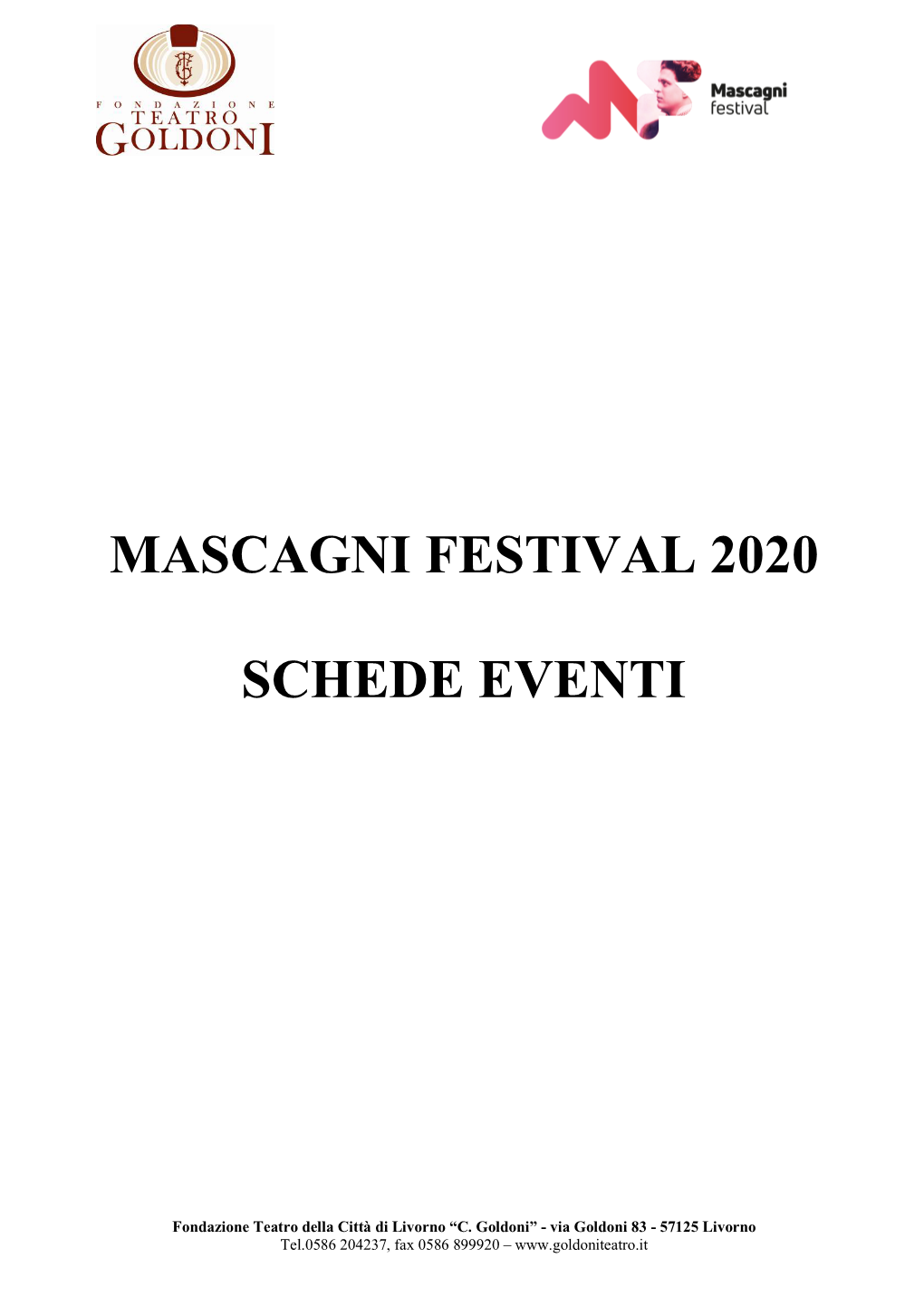 Scheda Eventi Festival Mascagni 2020