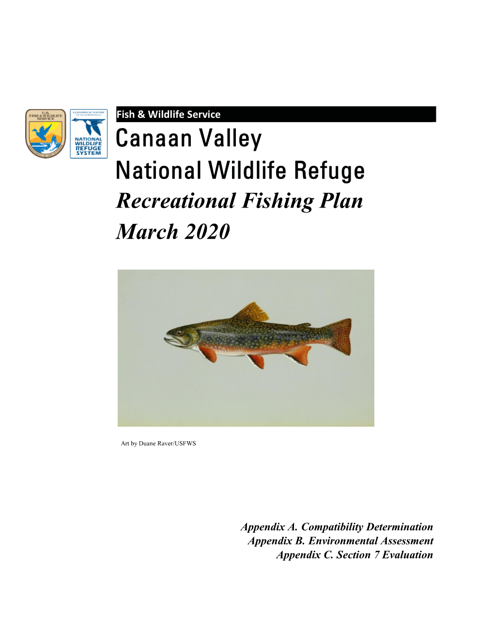 Canaan Valley National Wildlife Refuge Recreational Fishing Plan March 2020