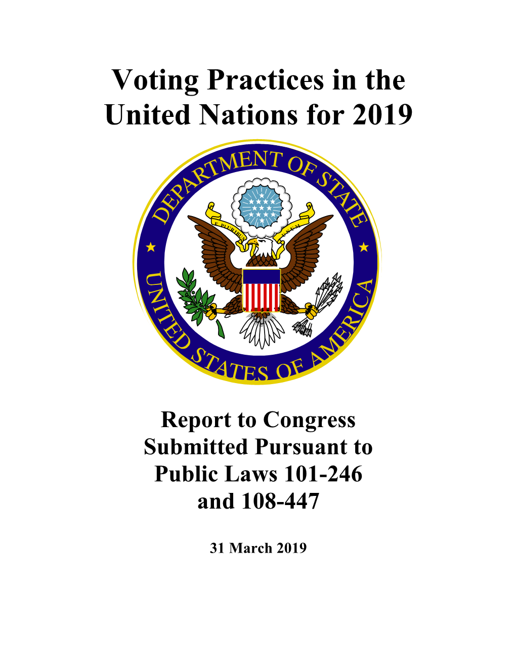 Voting Practices in the United Nations for 2019