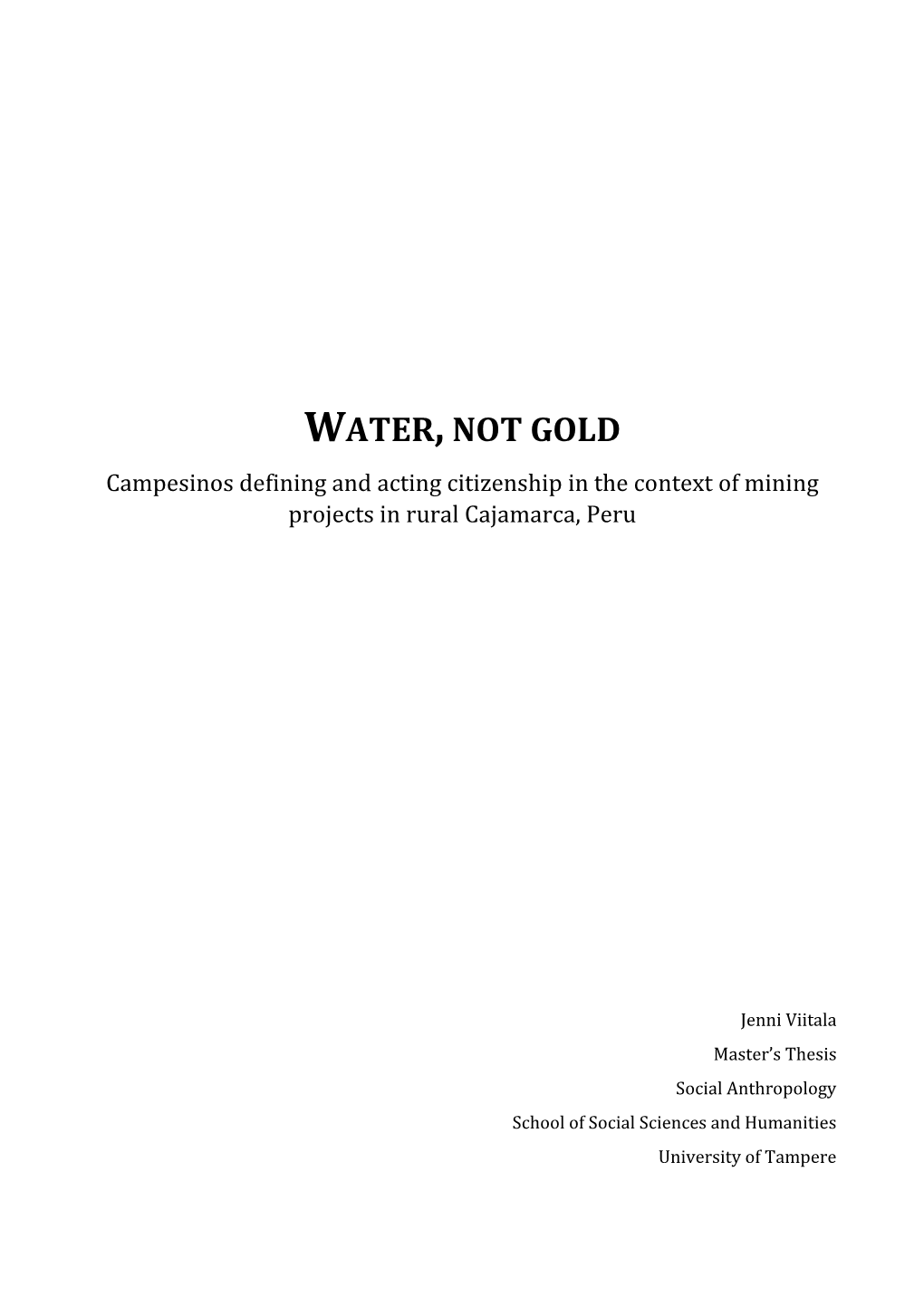 Water,Not Gold