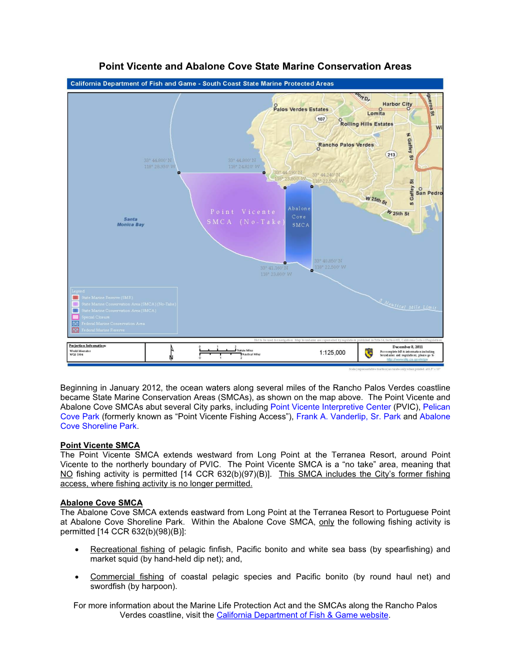 Point Vicente and Abalone Cove State Marine Conservation Areas