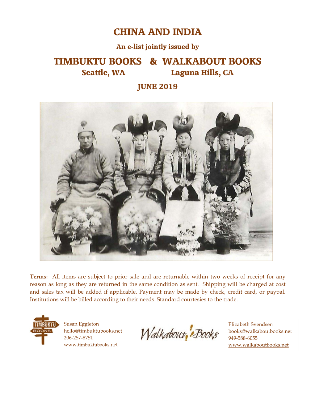China and India Timbuktu Books & Walkabout Books
