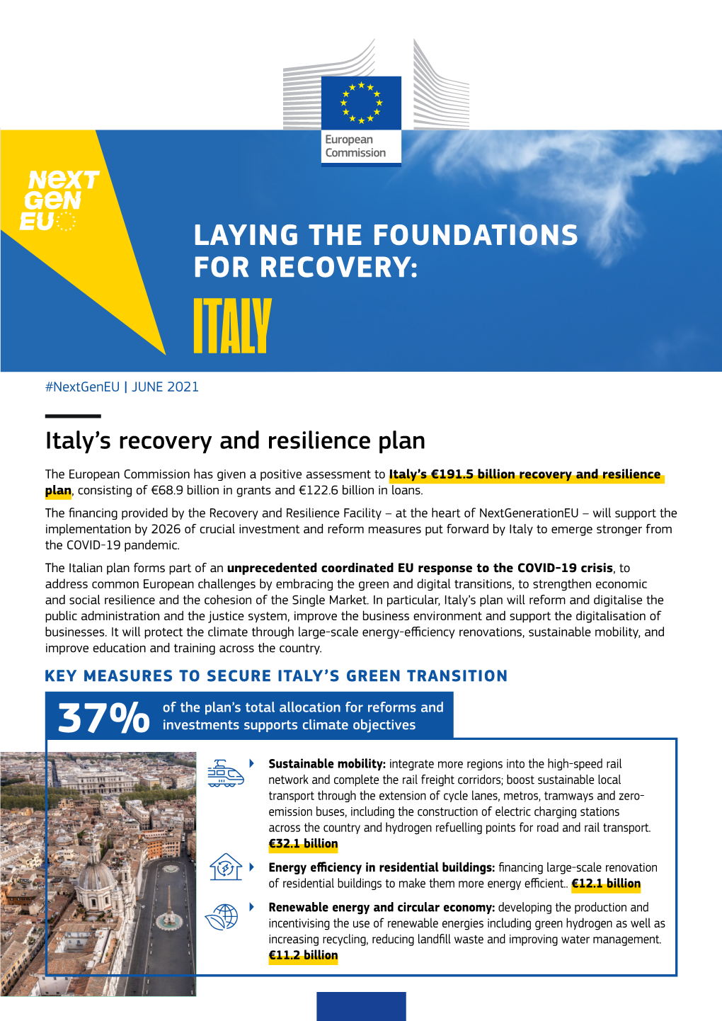 LAYING the FOUNDATIONS for RECOVERY: ITALY #Nextgeneu | JUNE 2021