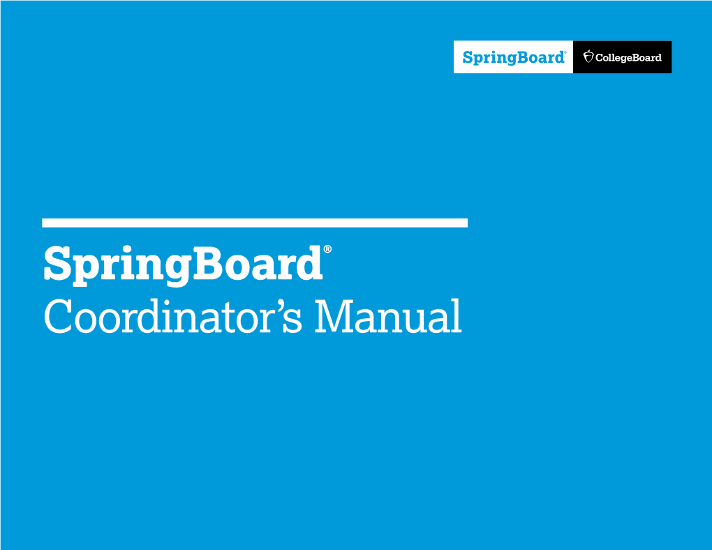 Springboard® Coordinator's Manual