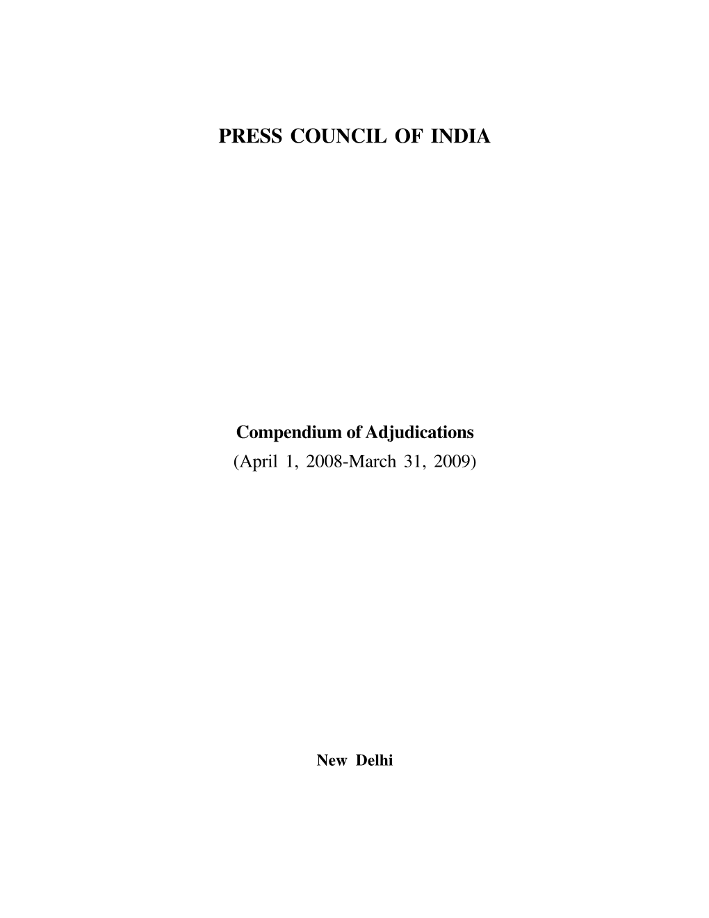 Compendium of Adjudications 2008-2009