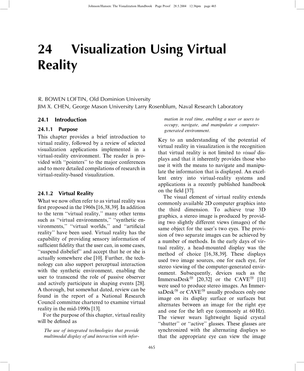 24 Visualization Using Virtual Reality