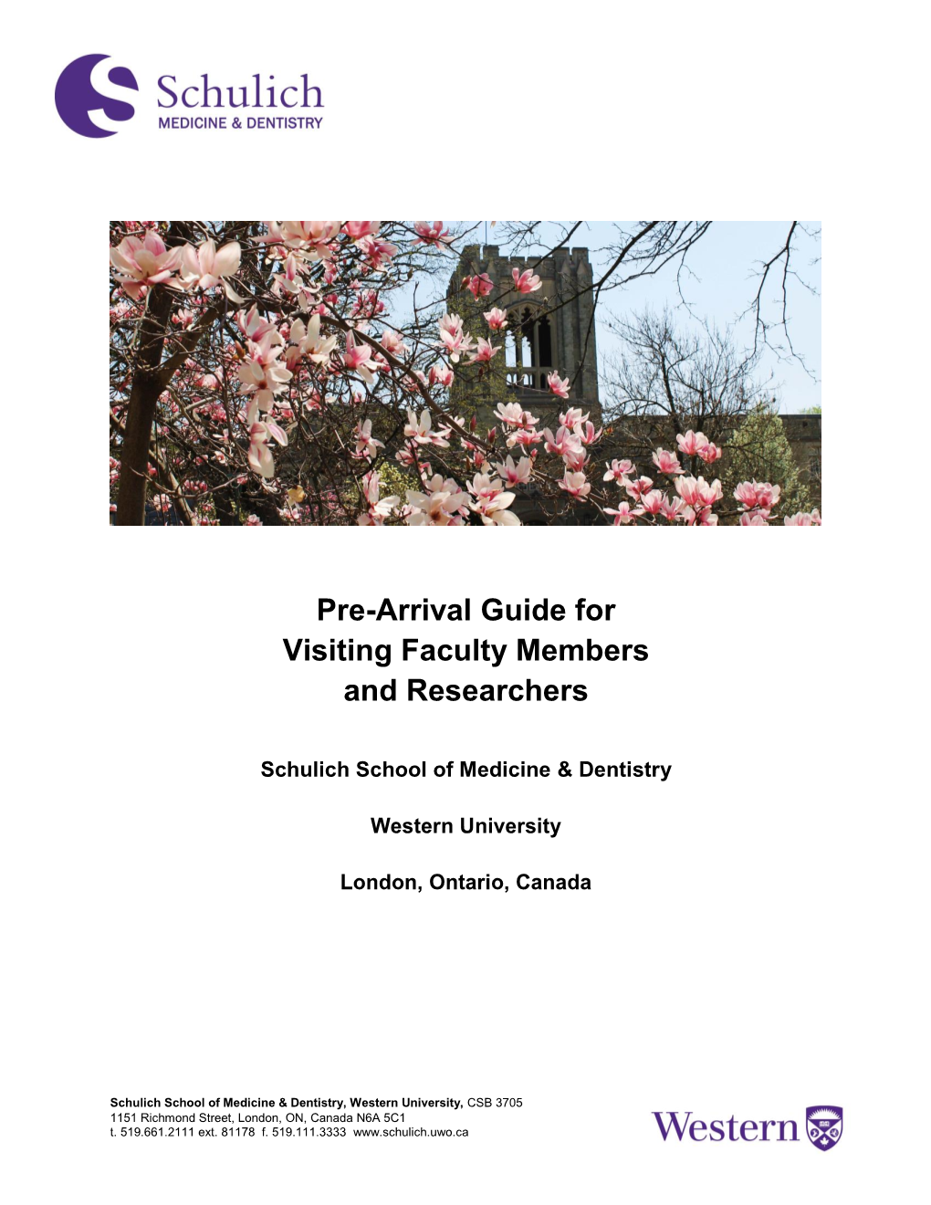 Pre-Arrival Guide for Visiting Faculty Members and Researchers