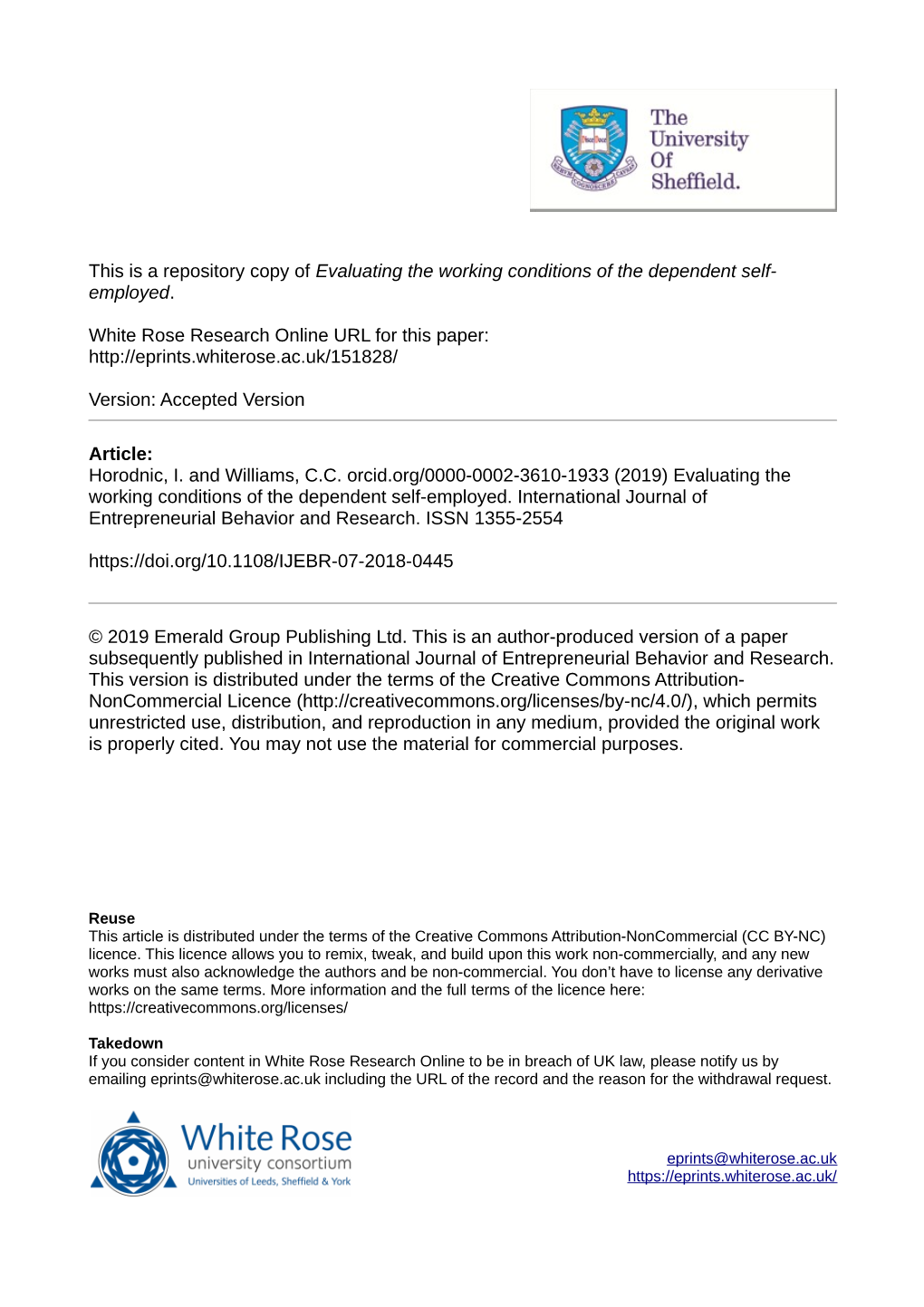 Evaluating the Working Conditions of the Dependent Self-Employed