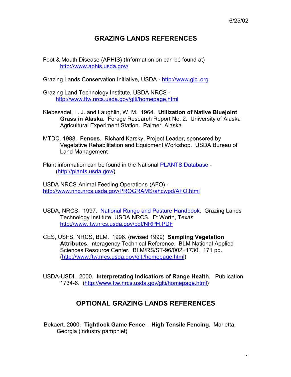 Required Technical References for Range Dicipline