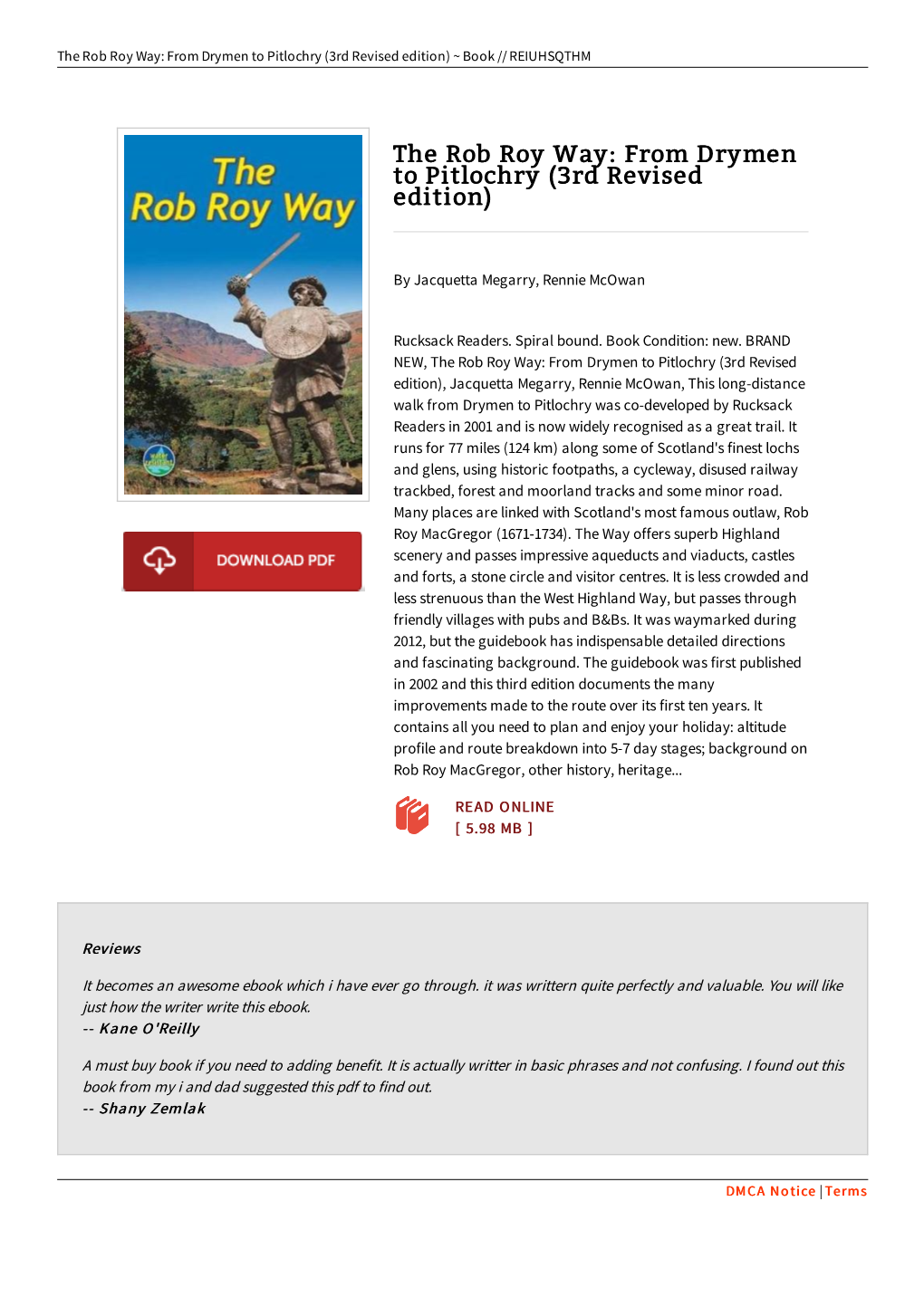 The Rob Roy Way: from Drymen to Pitlochry (3Rd Revised Edition) ~ Book // REIUHSQTHM