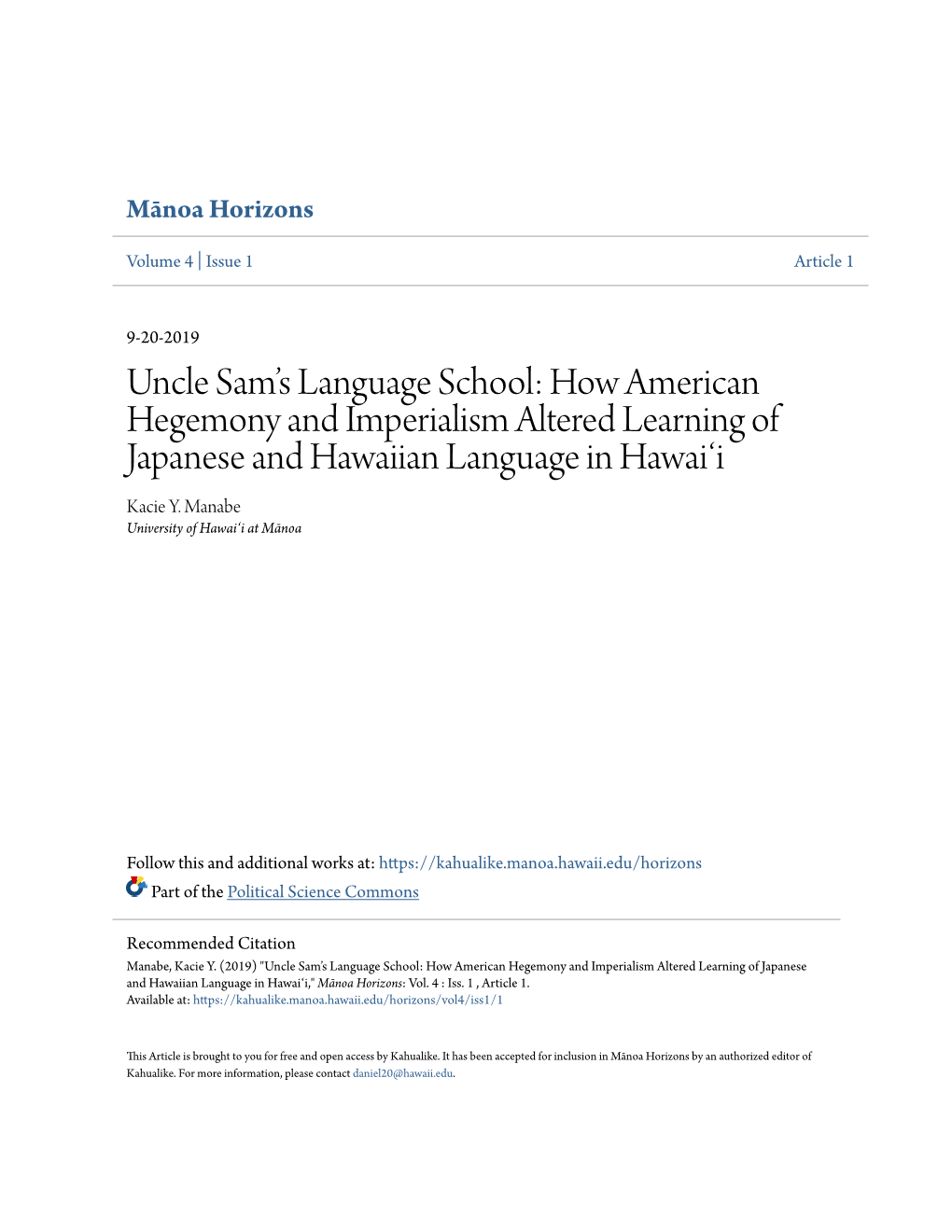 Uncle Sam's Language School: How American Hegemony