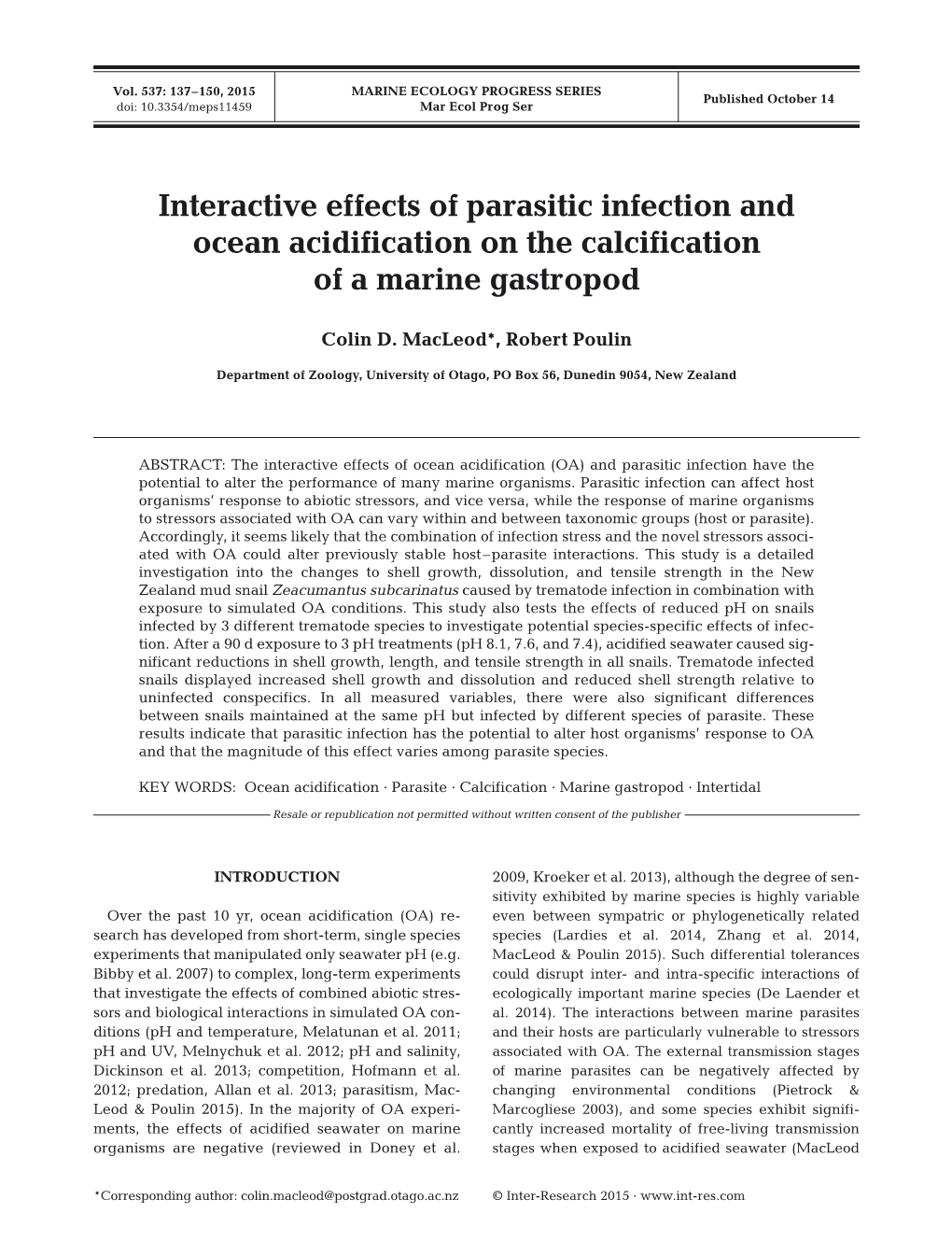 Marine Ecology Progress Series 537:137