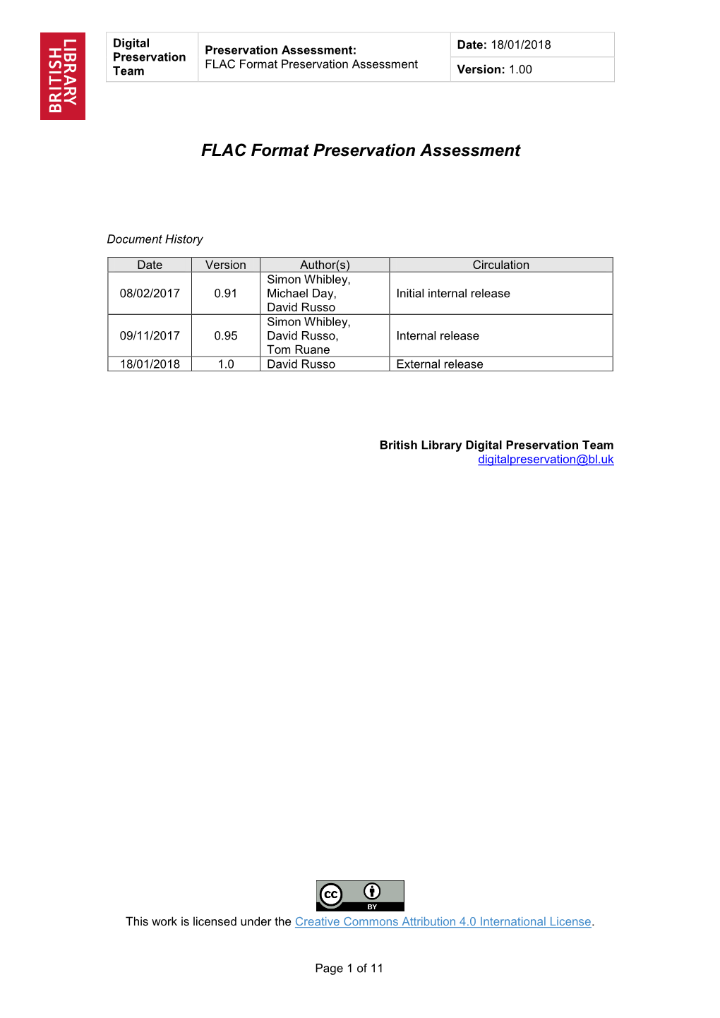 FLAC Format Assessment