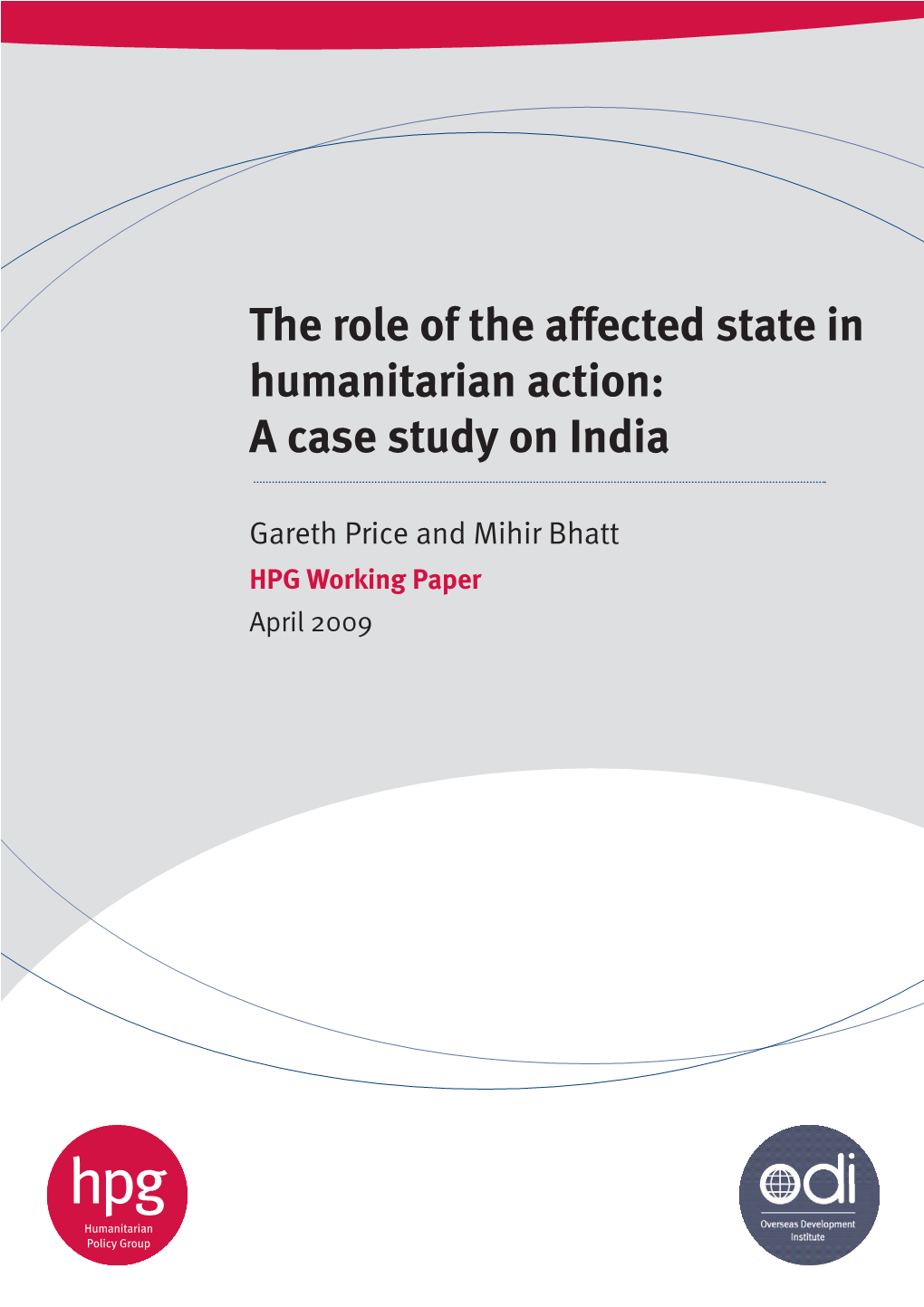 The Role of the Affected State in Humanitarian Action: a Case Study on India