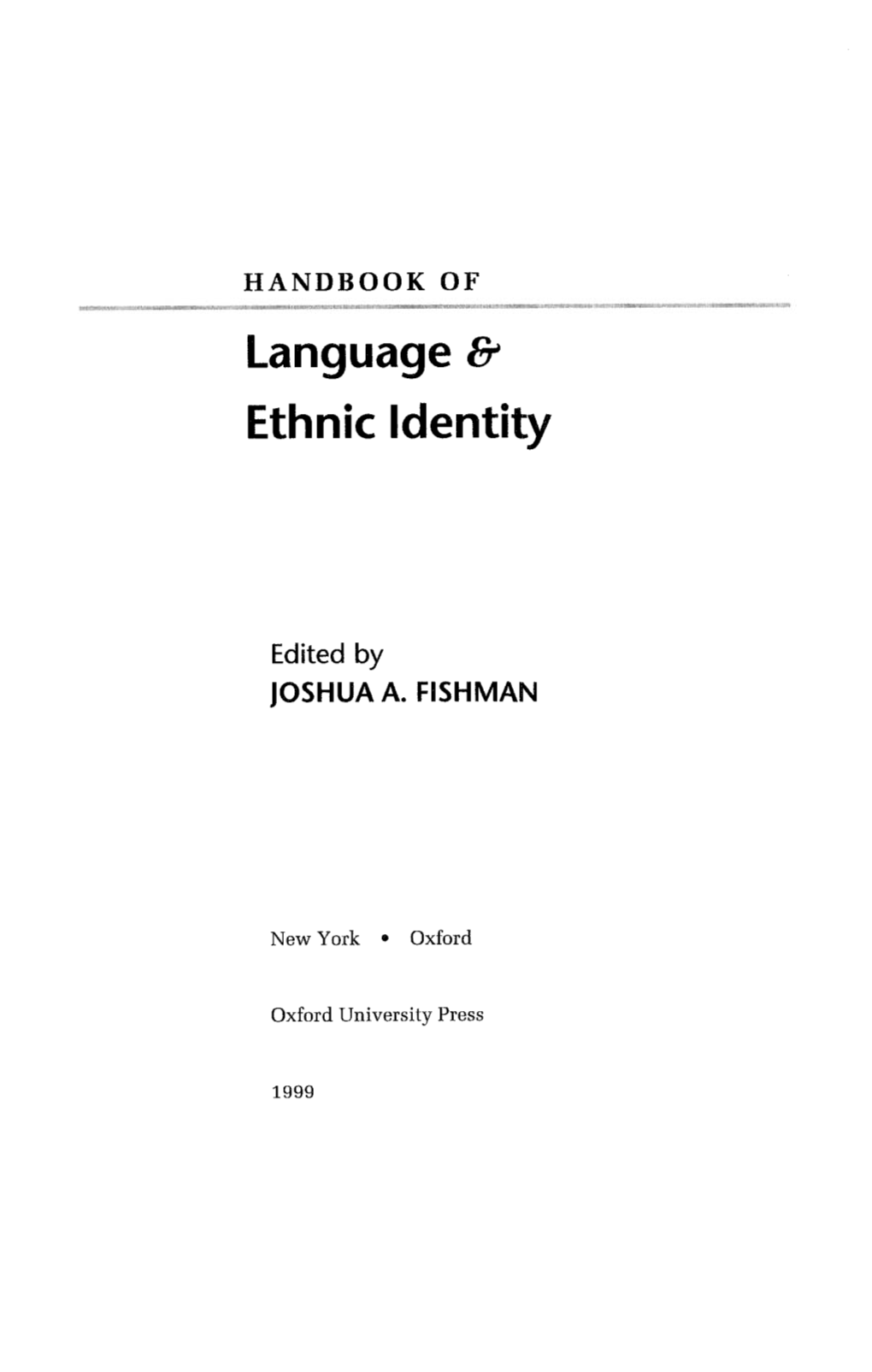 Language & Ethnic Identity