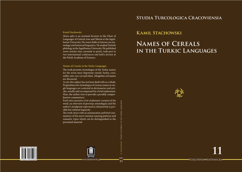 Names of Cereals in the Turkic Languages