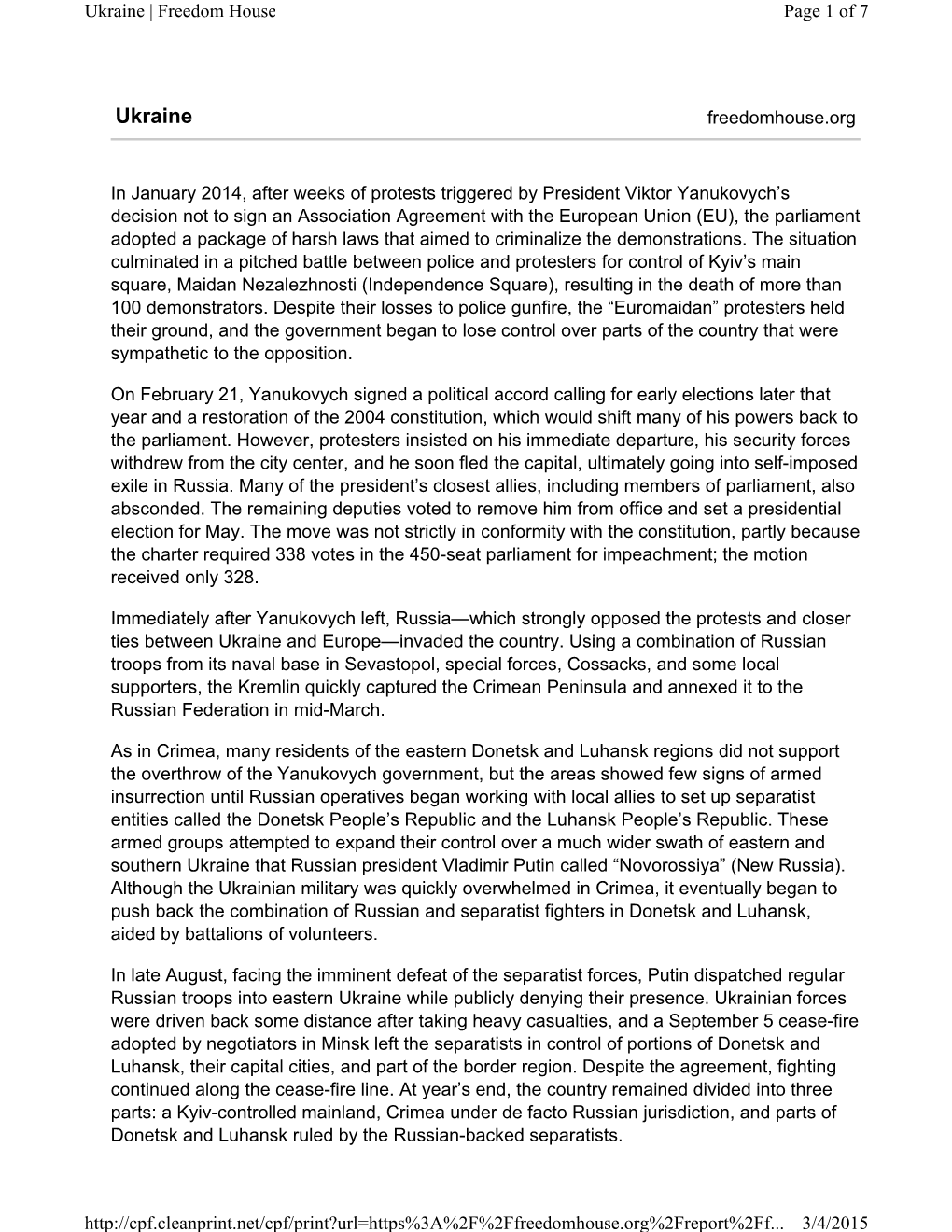 Ukraine | Freedom House Page 1 of 7